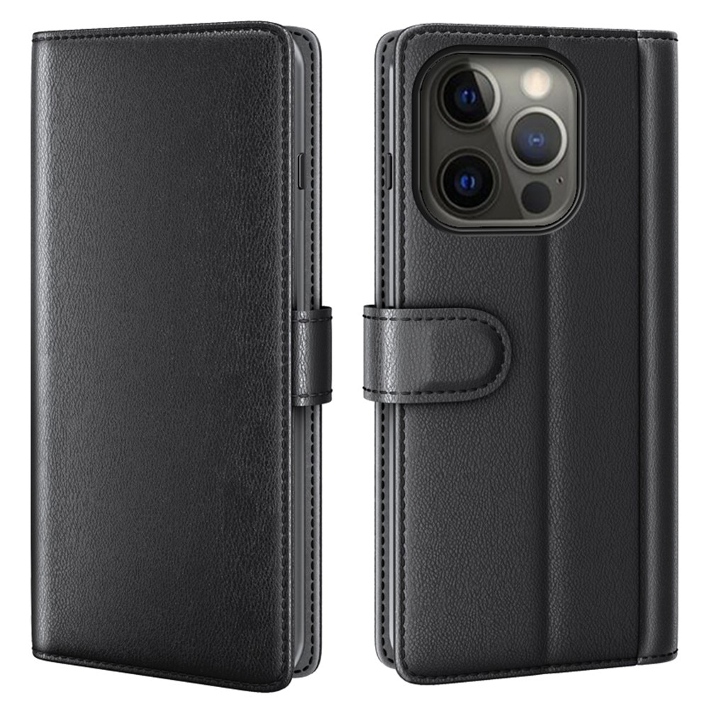 Äkta Läderfodral iPhone 13 Pro Max Svart
