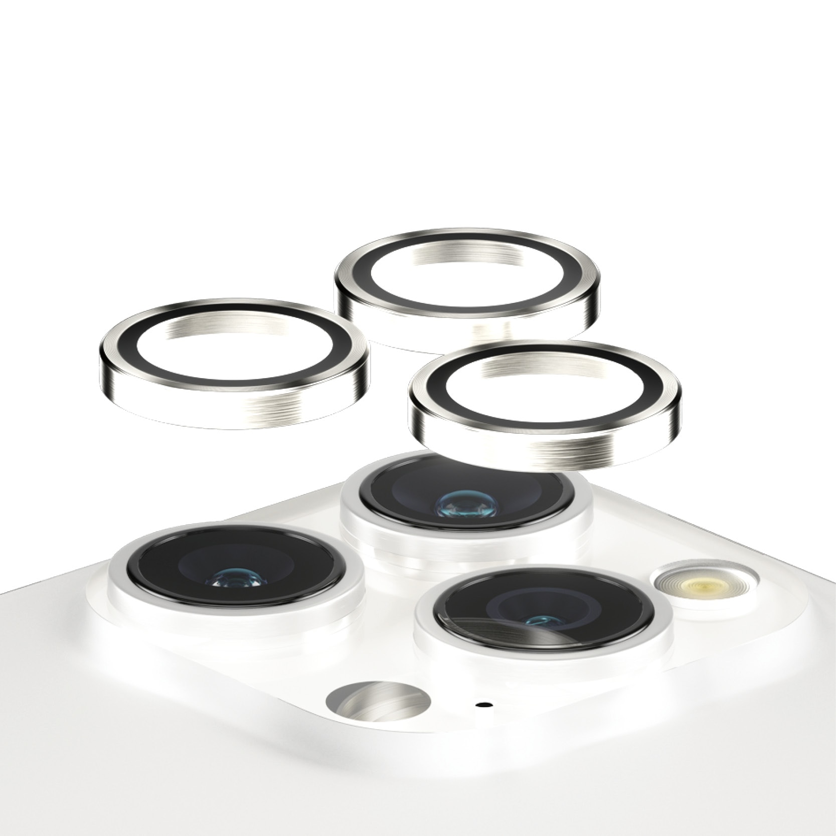 iPhone 15 Pro Max Hoops Camera Lens Protector Silver