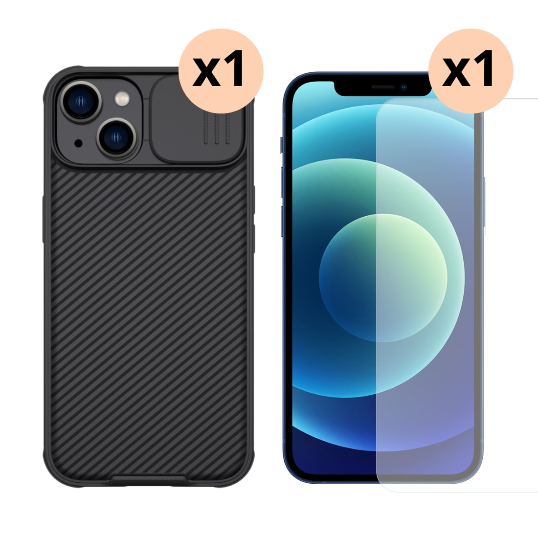 iPhone 14 Kit med CamShield Skal och Skärmskydd
