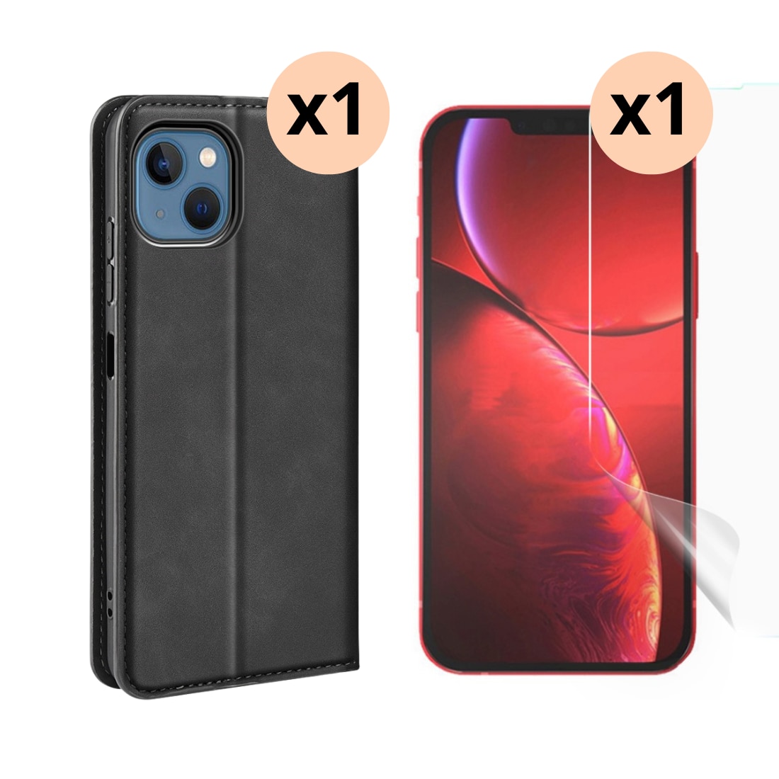 iPhone 14 Kit med Tunt fodral och Skärmskydd