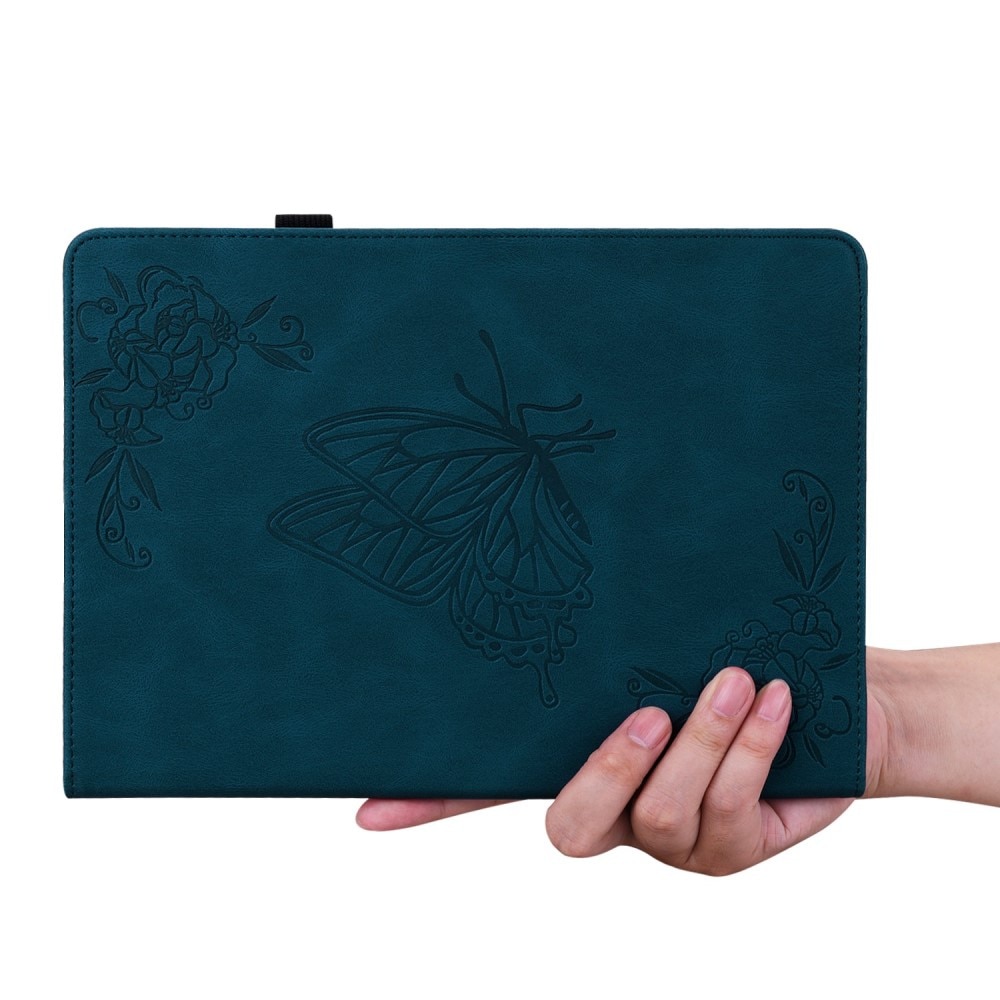 Läderfodral Fjärilar Apple iPad 11 11th Gen (2025) Blå