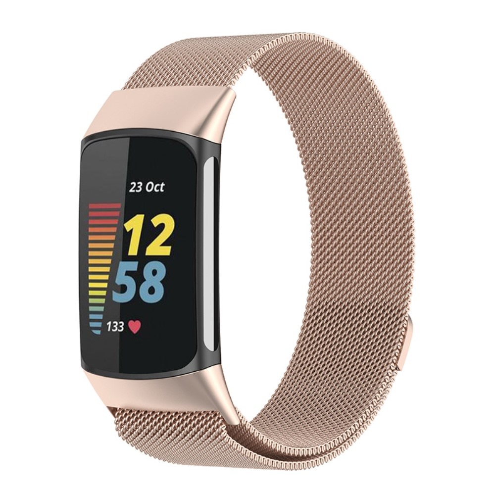 Armband Milanese Fitbit Charge 5 Champagneguld