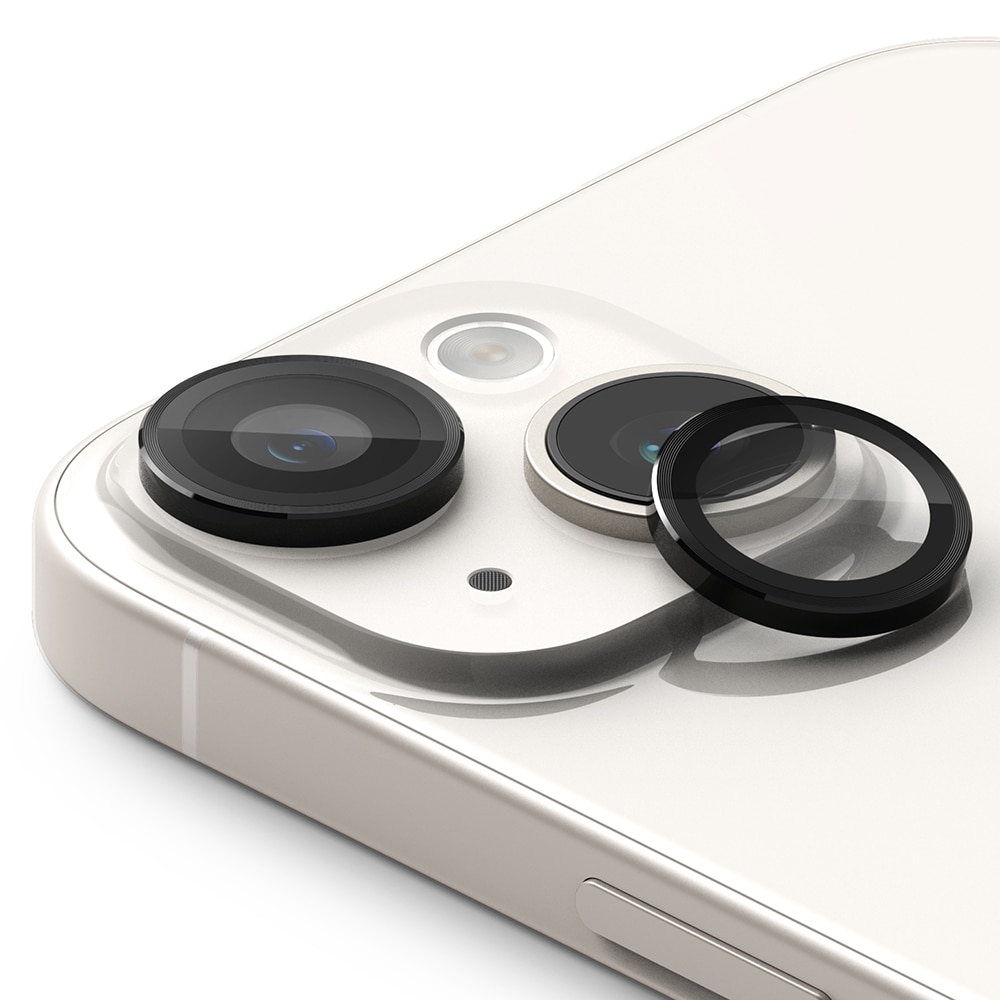 Camera Lens Frame Glass iPhone 15 Svart
