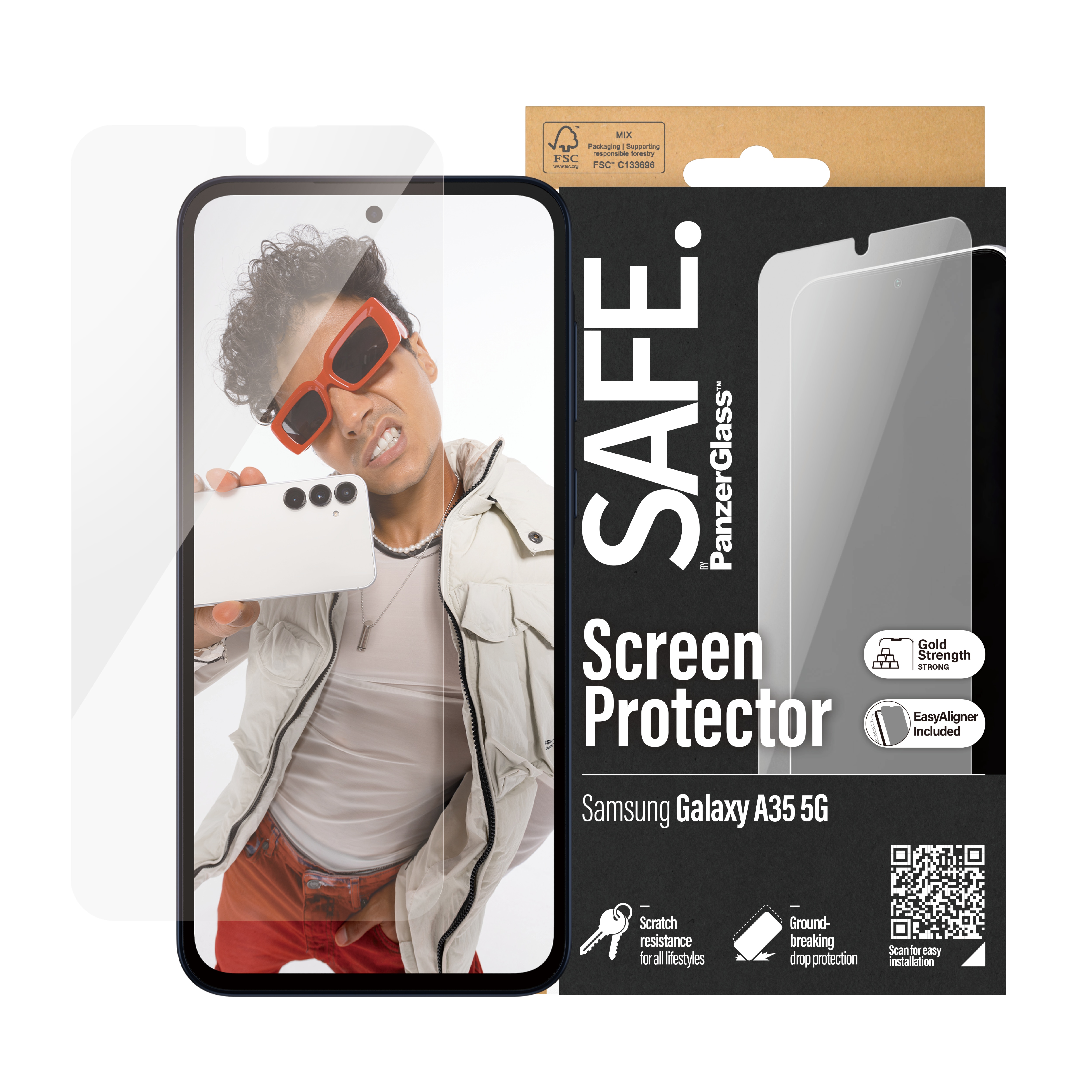 Samsung Galaxy A25 Skärmskydd Ultra Wide Fit (with EasyAligner)