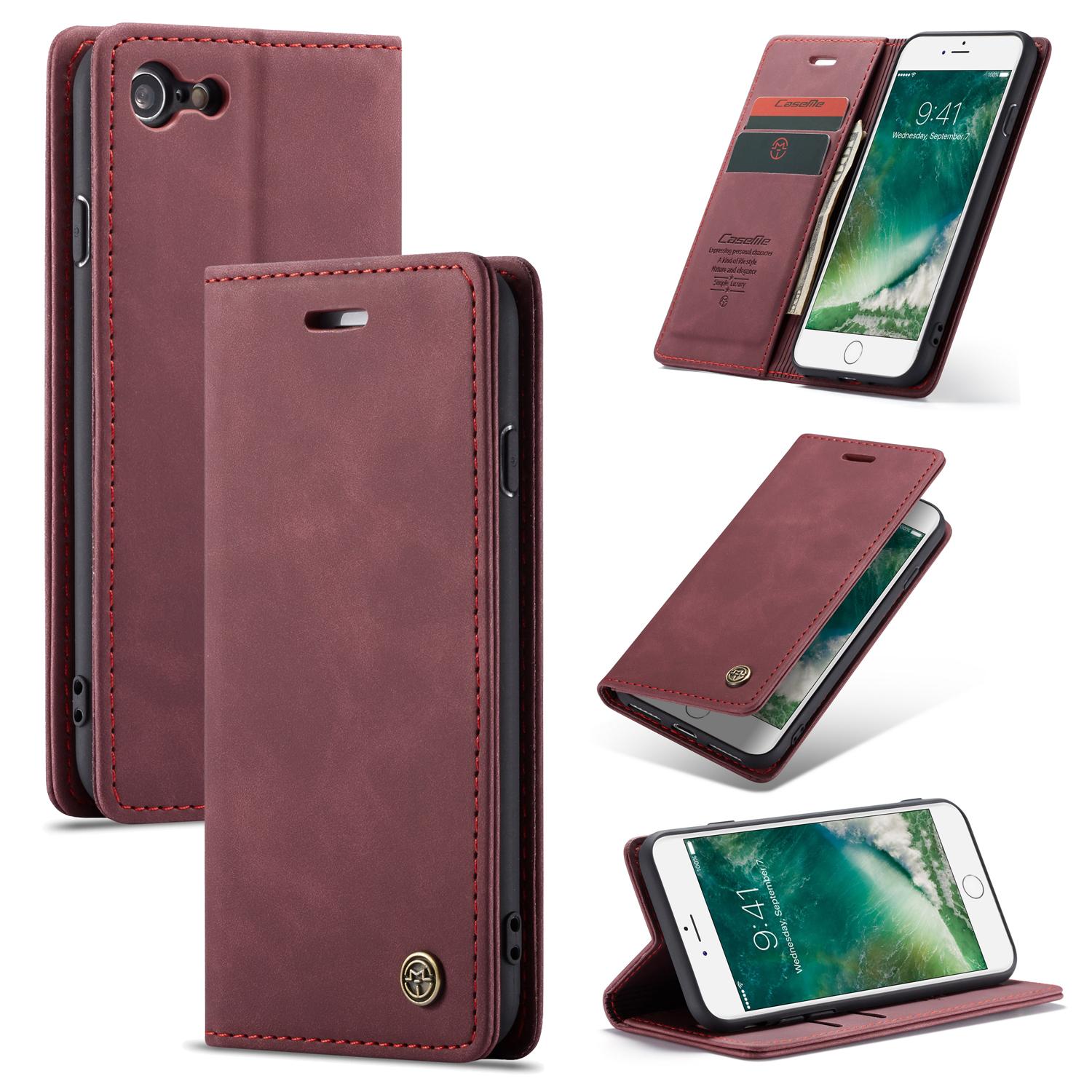 Slim Plånboksfodral iPhone SE 2022 Röd