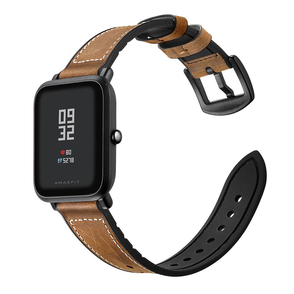 Premium Läderarmband Amazfit GTS/GTS 2 Brun