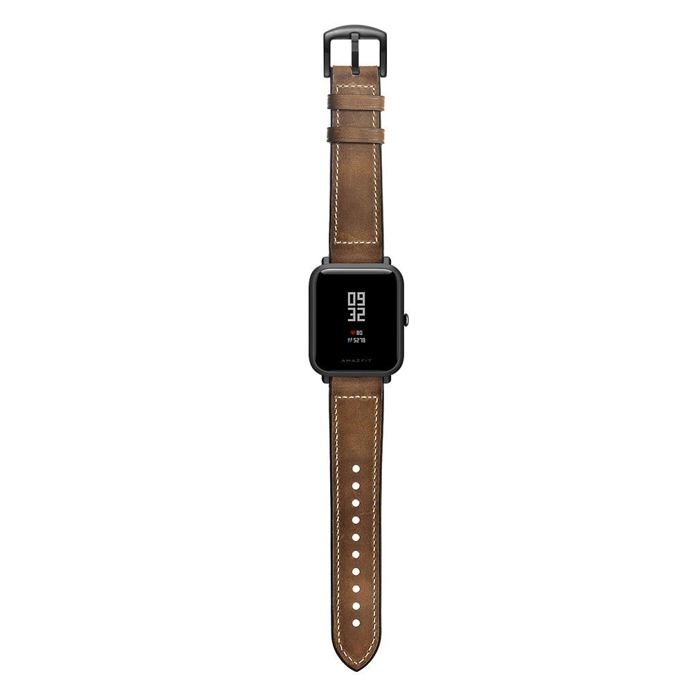 Premium Läderarmband Amazfit GTS/GTS 2 Brun