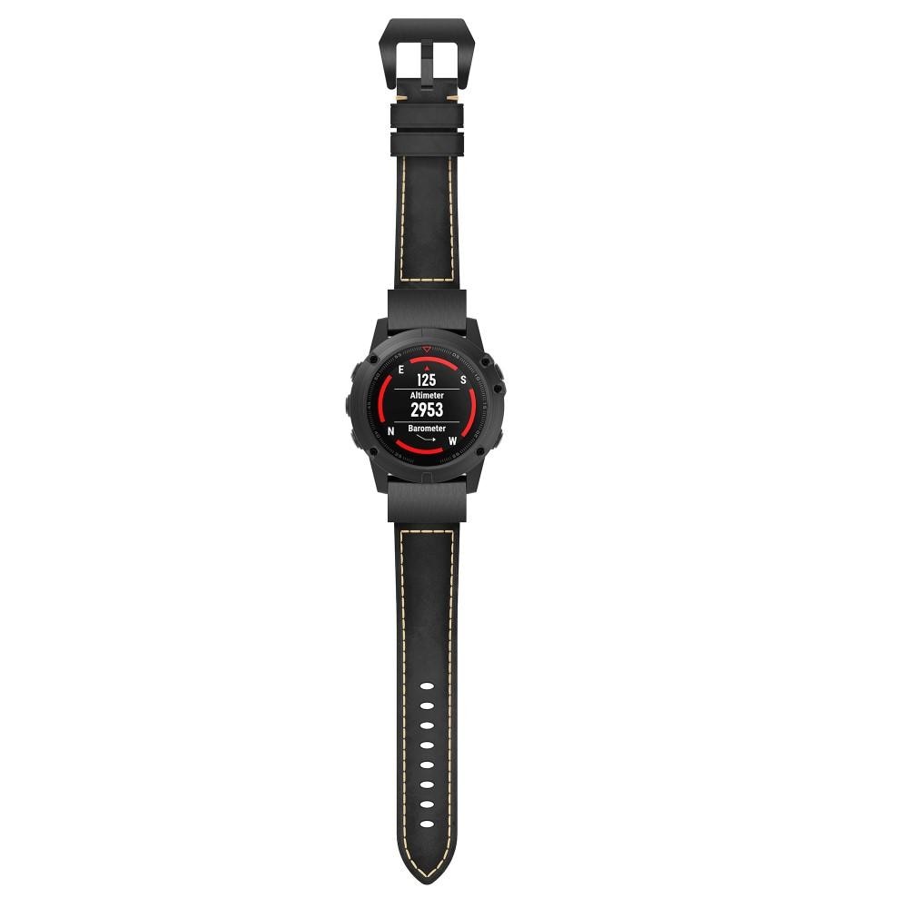 Läderarmband Garmin Approach S70 42mm Svart